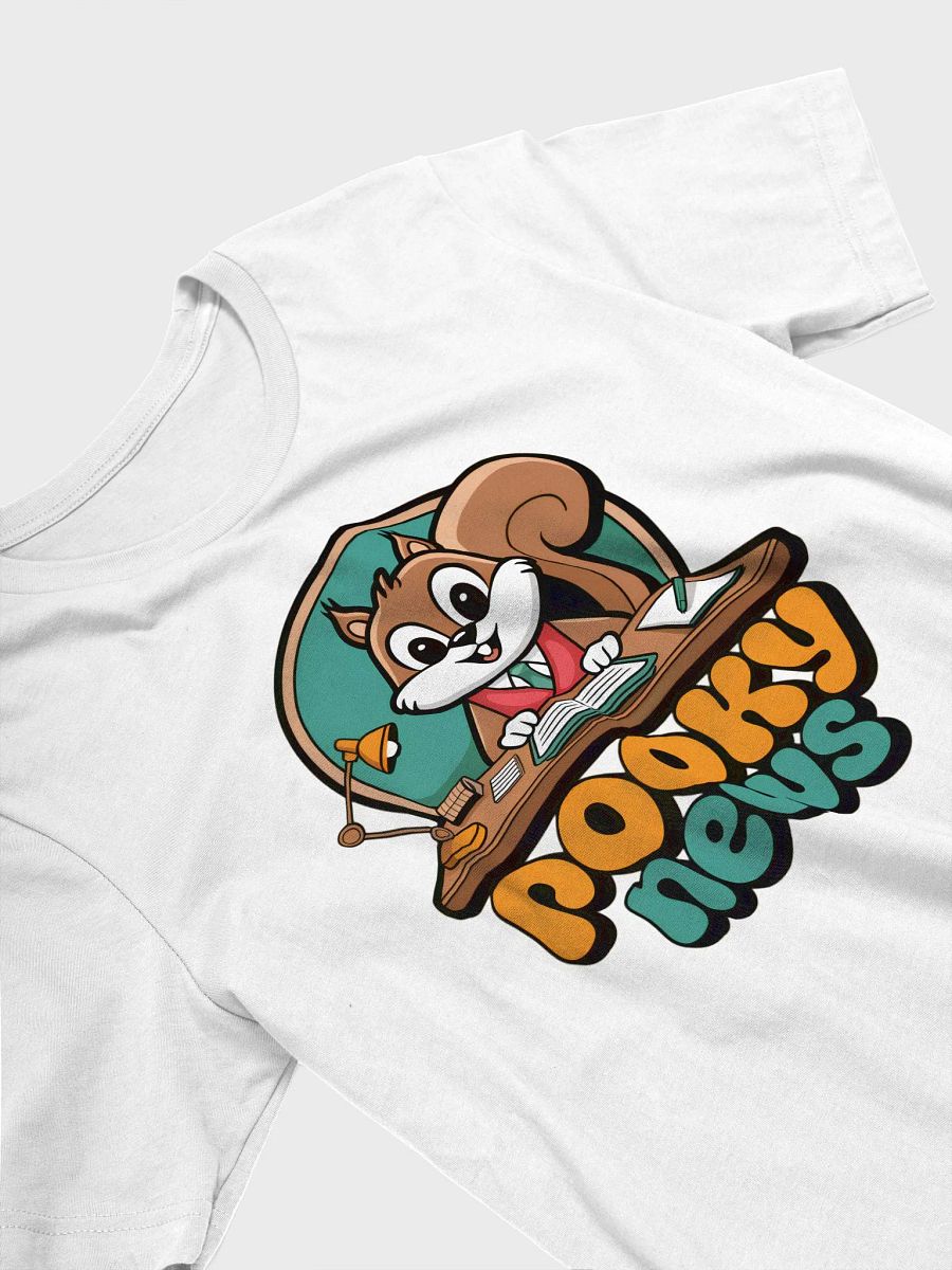 Super Soft and Flattering Tee: Pooky News, retro, desk, greens and neutrals product image (3)