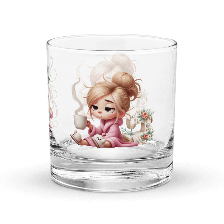 Sip & Sew Cartoon Girl Rocks Glass product image (2)