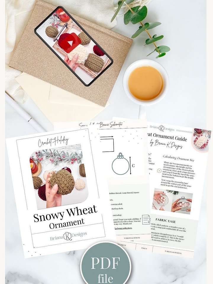 Snowy Wheat Crochet Ornament Pattern product image (2)