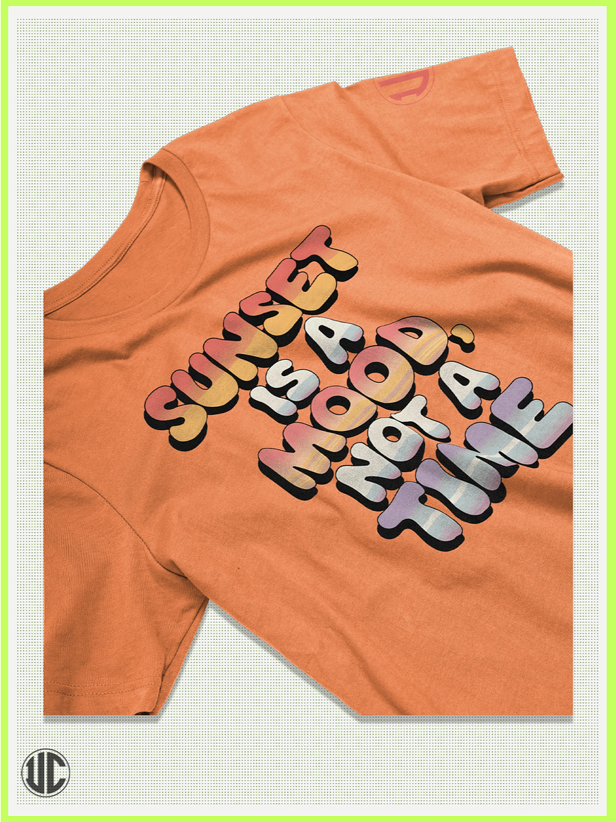 Sunset Is a Mood – Retro Gradient Beach Tee product image (2)