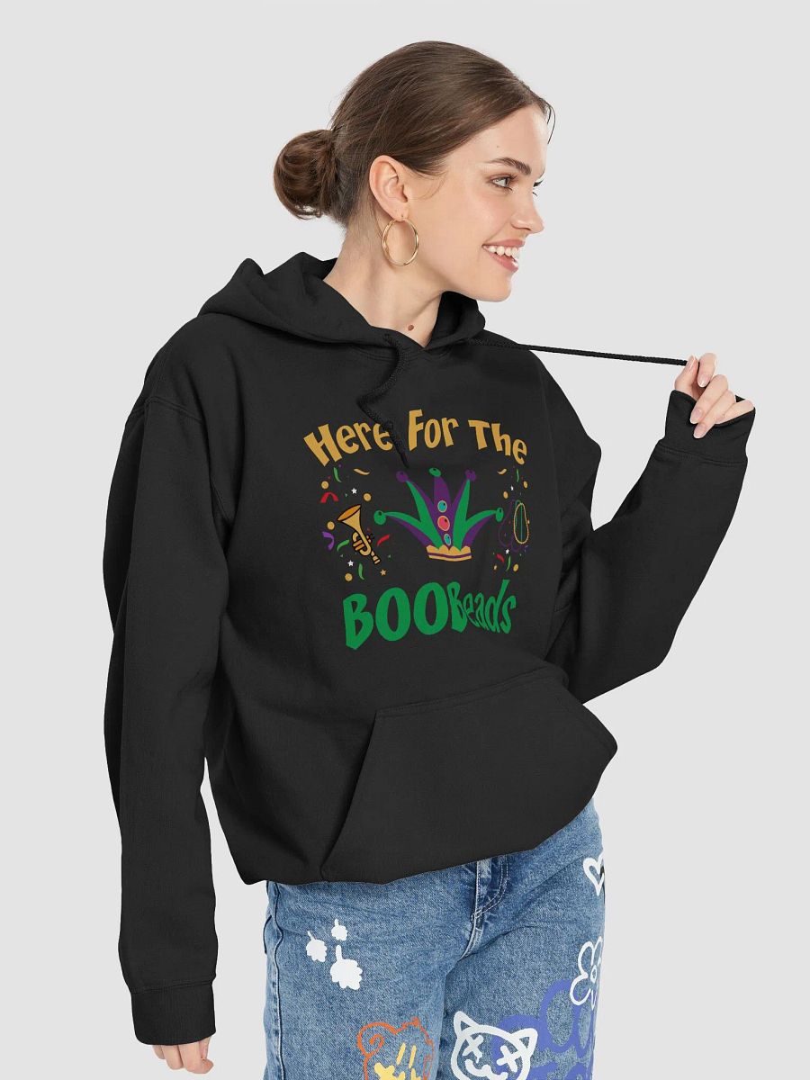 "Here For The BOOBeads" Mardi Gras Hoodie product image (7)