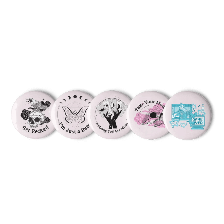 Pin Set of 5 (Pink Background) product image (2)