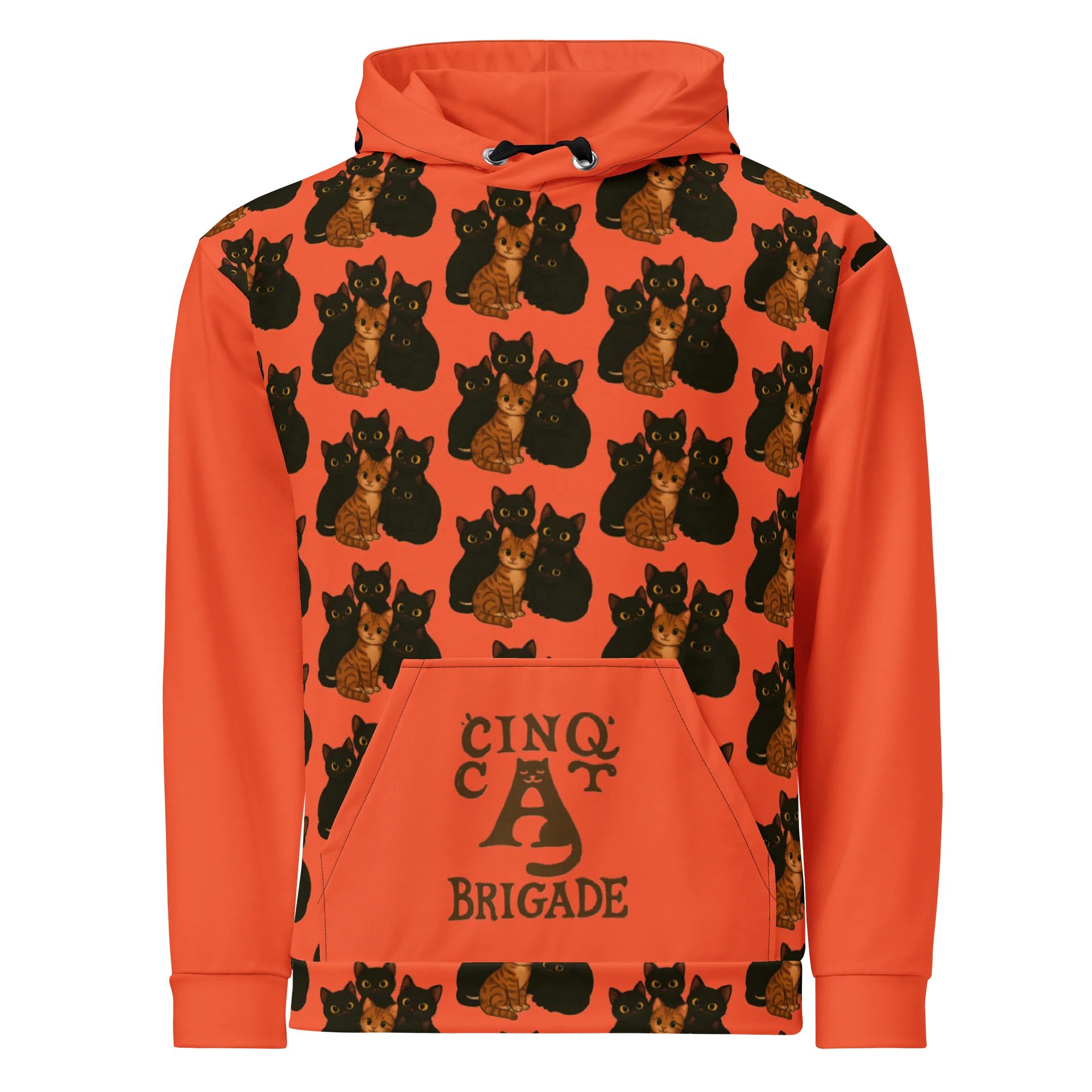 Orange Kitty Abstract Recycled Hoodie product image (1)