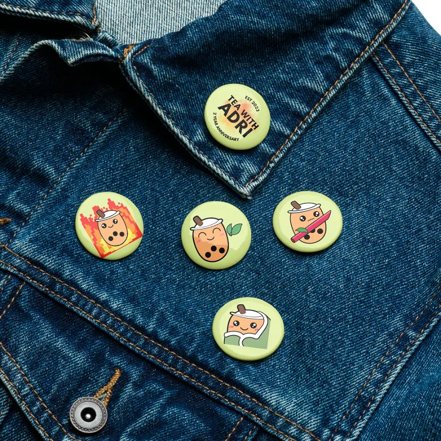 *COLLECTIBLE* Boba Moods Pin Buttons - 2 Year Anniversary product image (11)