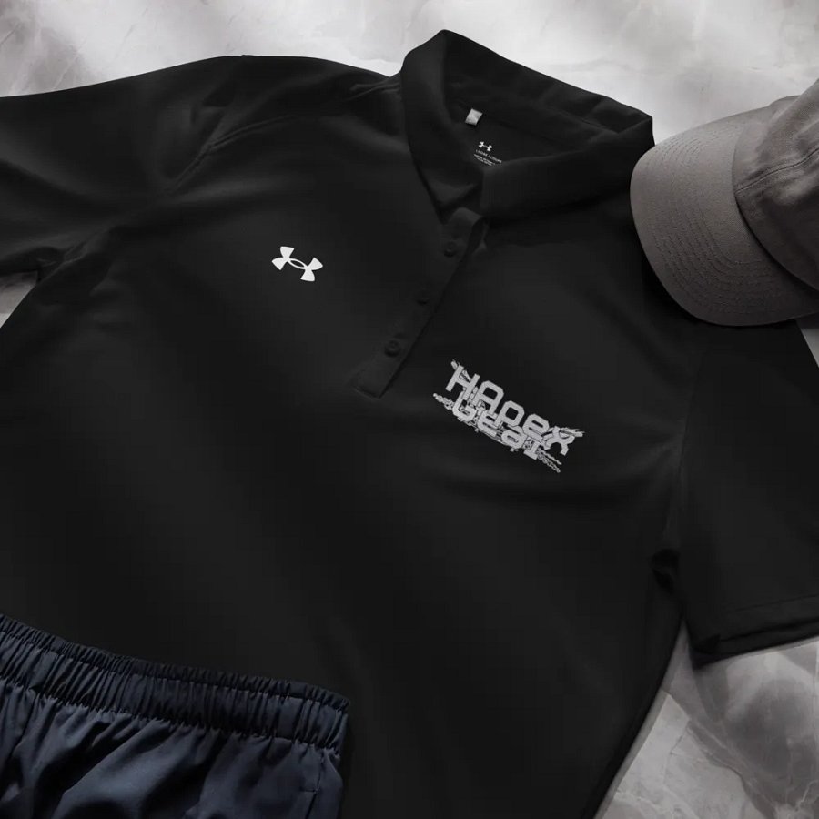 Women's Polo Shirt - Embroidered - White HApex Gear Black Logo product image (18)