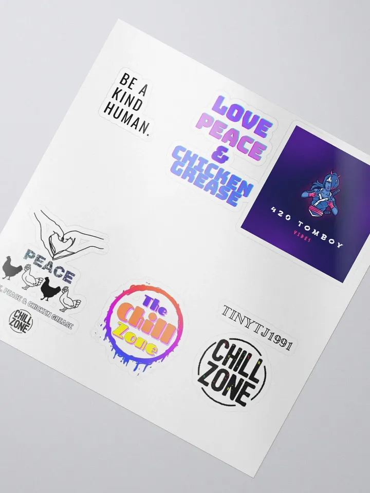 Love Peace Chicken Grease Stickers product image (2)