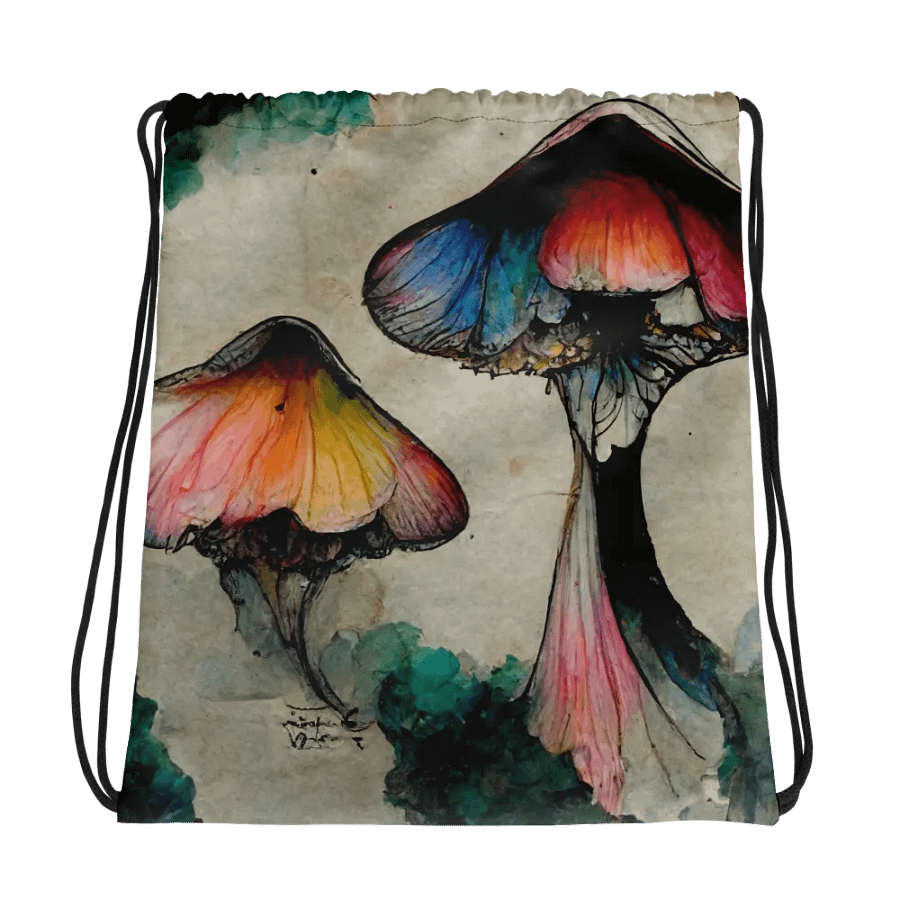 Psychedelic Mushroom All-Over Drawstring Bag product image (1)