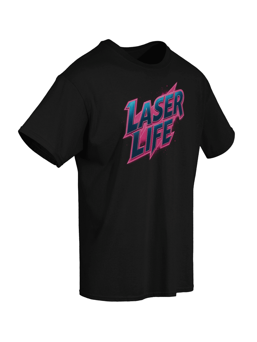 Laser Life T-Shirt – Retro Neon Blue & Pink product image (31)