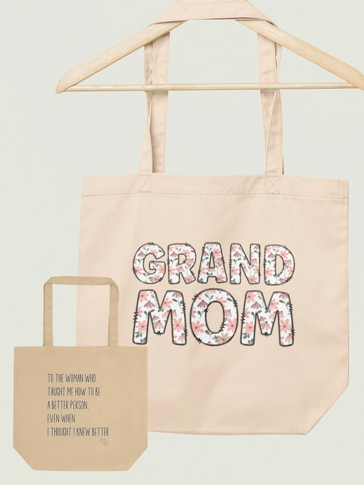 Grandmother Gift For Mother's Day, Floral Double-Side Printed Canvas Bag product image (1)