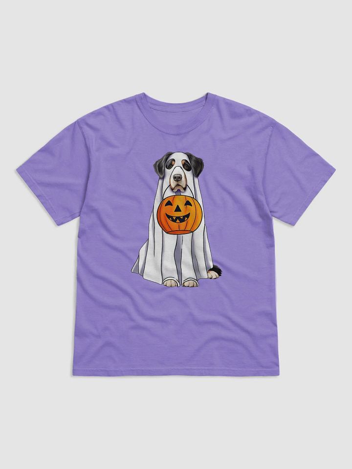 Bernese Mountain Dog Halloween Tee | Funny Halloween Berner Wearing a Ghost Costume with Pumpkin Basket product image (22)