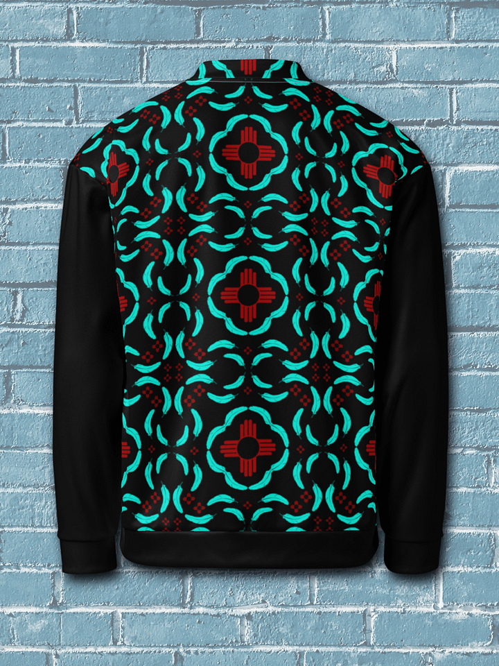 New Mexico Zia Turquoise Feathers Bomber Jacket product image (2)