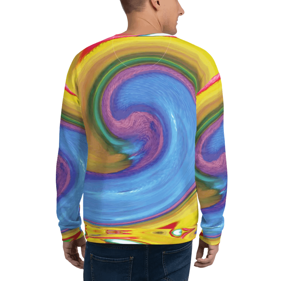 Abstract Colourful Swirl Acrylic Circles Unisex Sweatshirt product image (10)