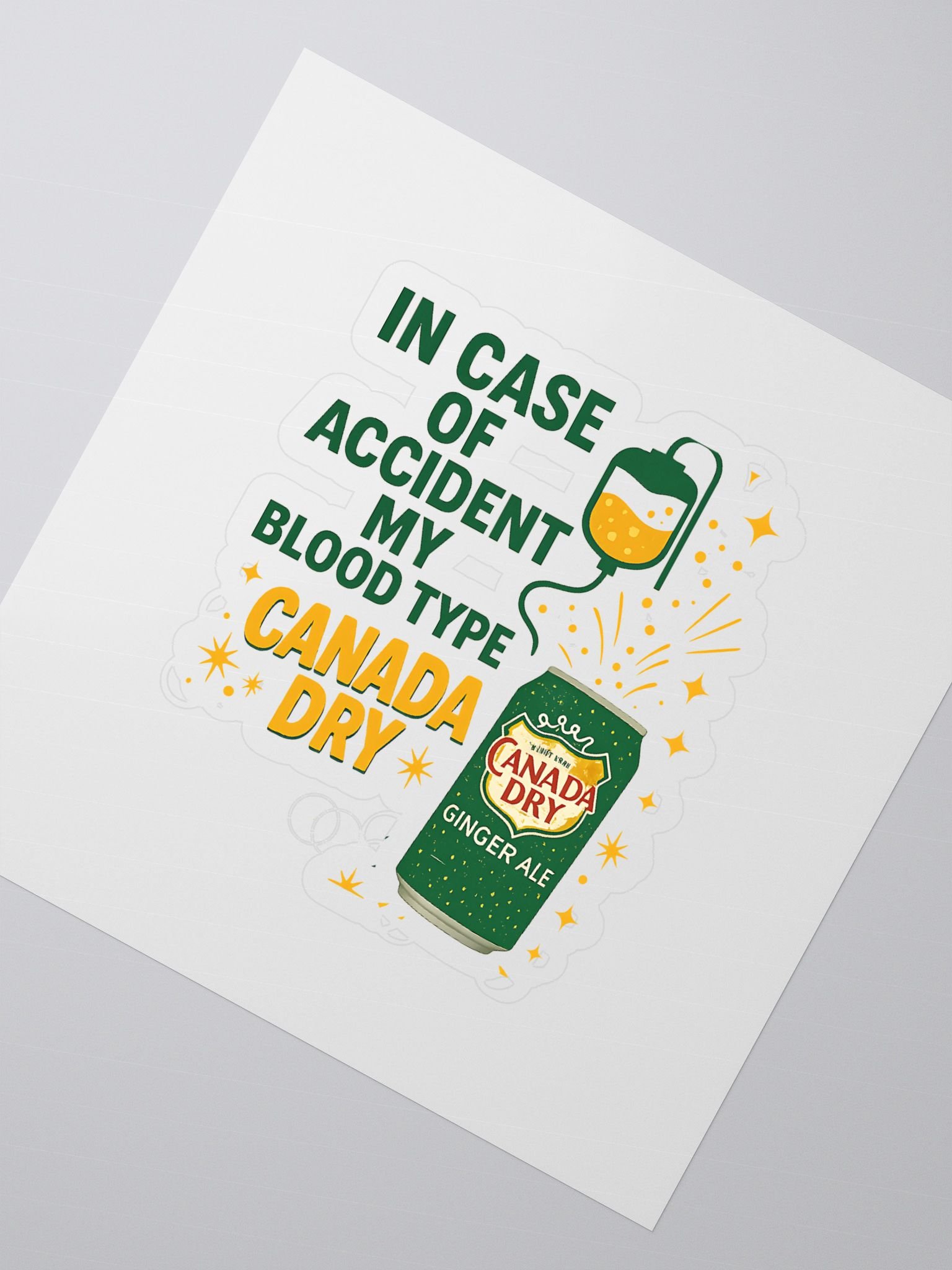 Canada Dry Blood Type Kiss Cut Stickers product image (2)