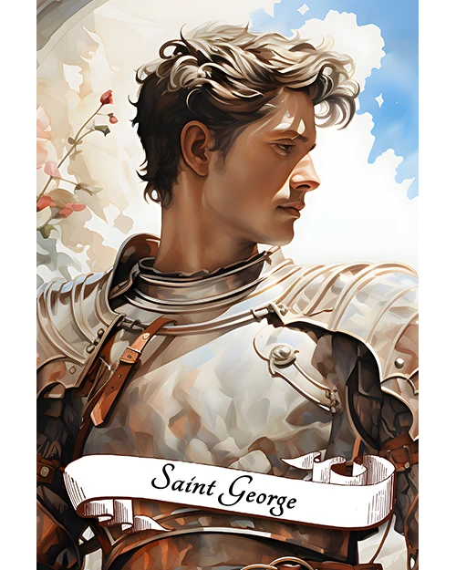 Saint George of England Patron Saint of England, Soldiers, Archers, Cavalry, Chivalry, Farmers, Field Workers, Riders, Saddlers, Matte Poster product image (1)