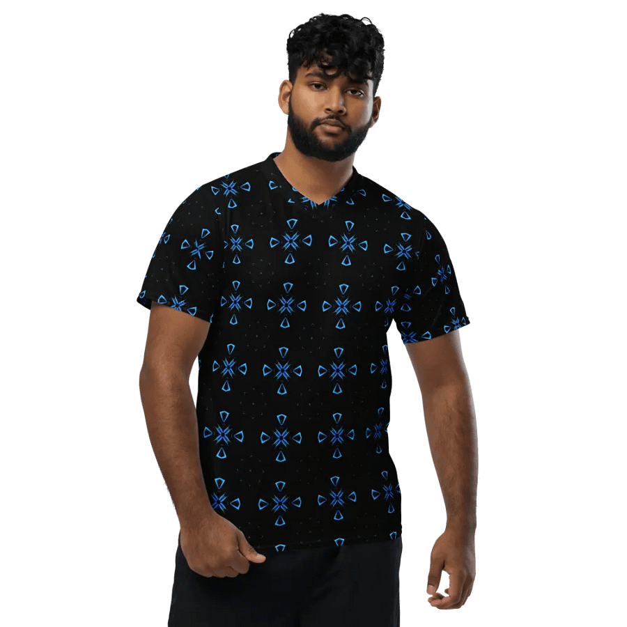 Abstract Multiple Crosses Unisex All Over Print V Neck Sports Jersey product image (9)