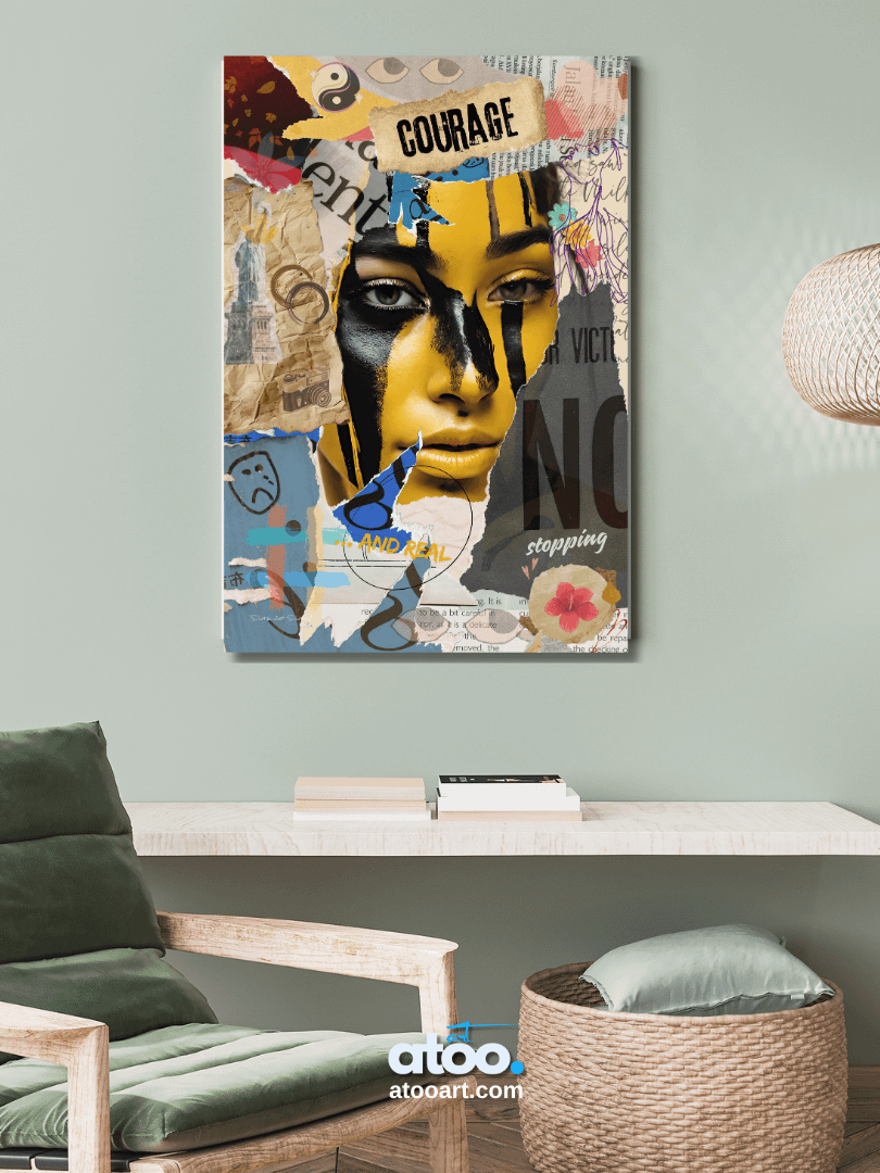 Don't be silent! Don't stop! Yellow. Collage Wall Art product image (2)
