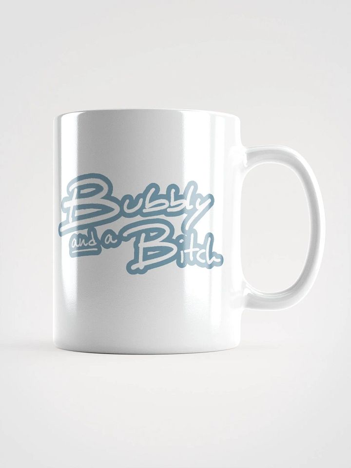 Bubbly and a B*tch (lined design, #709AAF) glossy white mug product image (2)