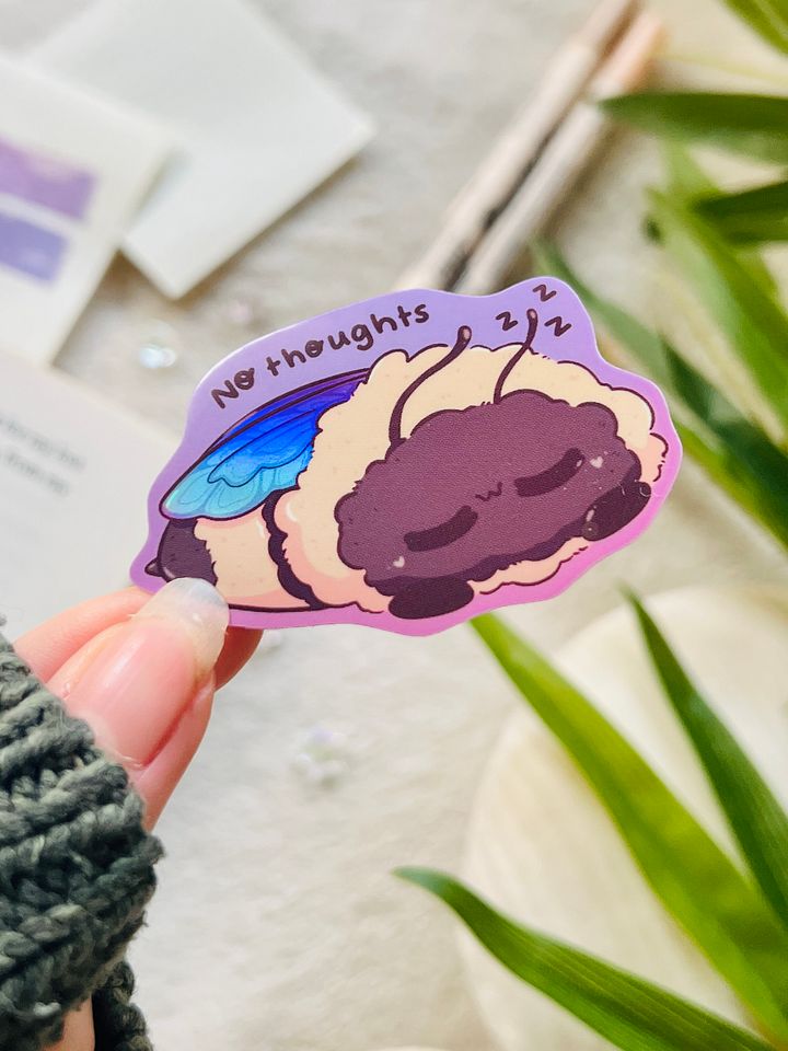 No Thoughts Bee Holographic Sticker product image (2)