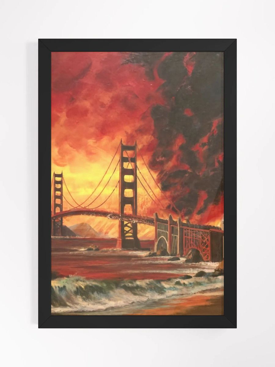 Golden Gate Inferno: A Fiery Rendition of San Francisco's Icon product image (2)