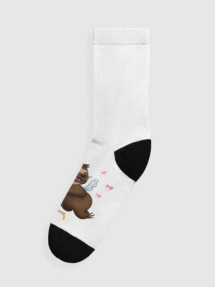 White Cupid Sloth Crew Socks product image (1)