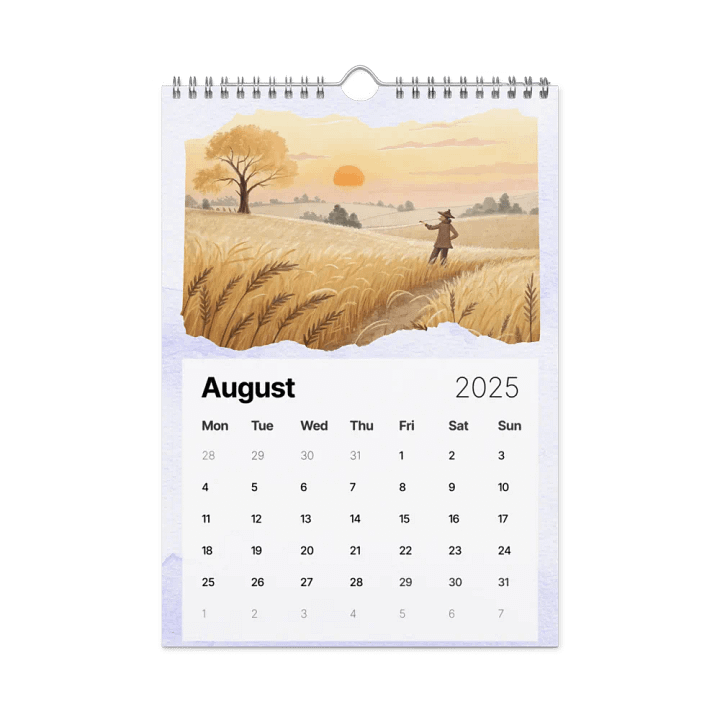 WATERCOLOR SEASONAL SCENES WALL CALENDAR 2025 product image (2)