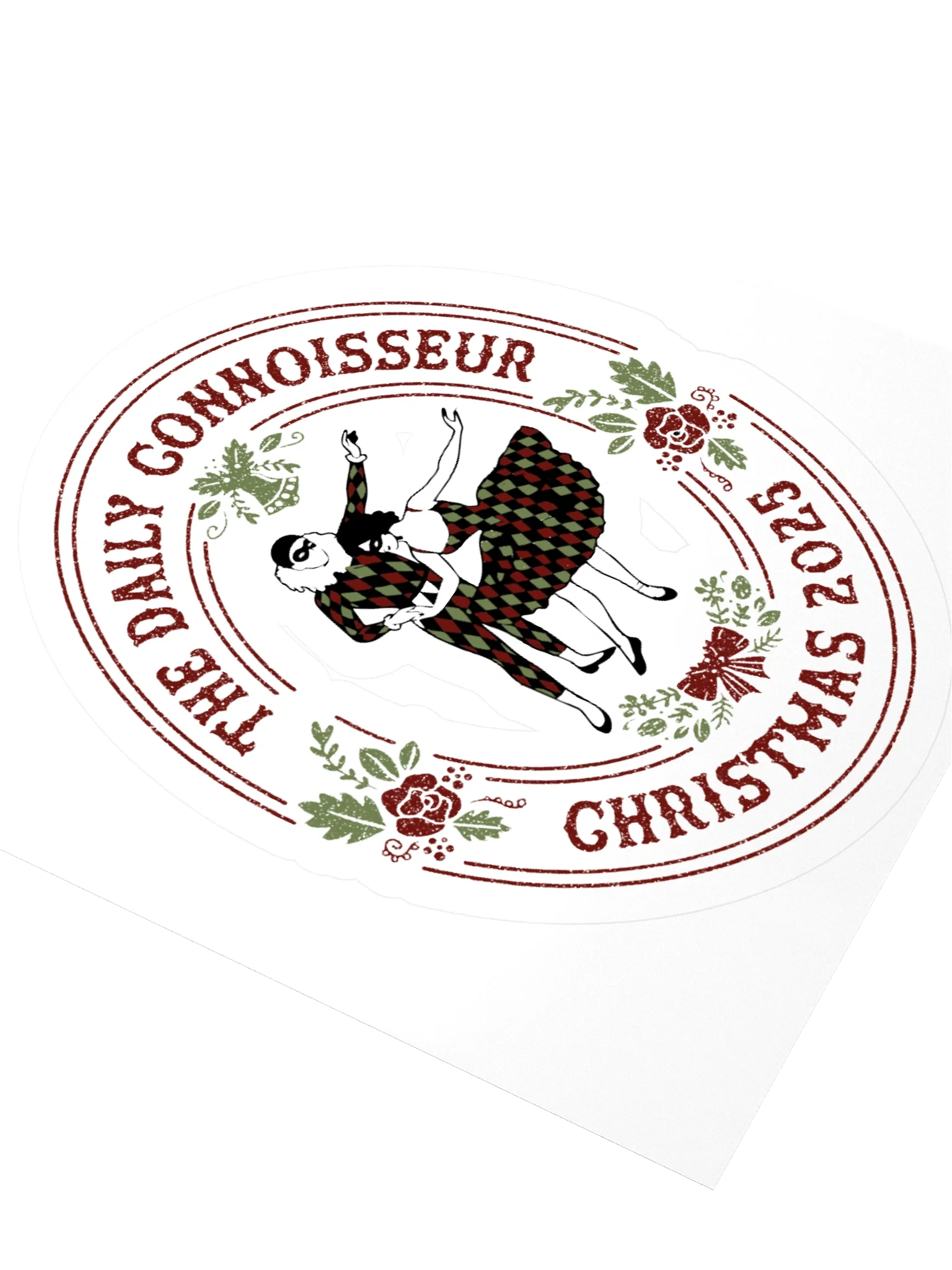 Harlequin Christmas Emblem Stickers - White product image (3)