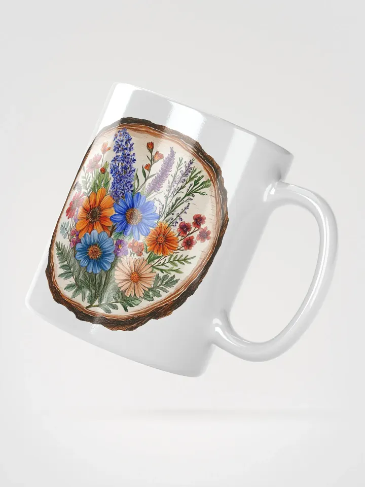 Beautiful Wildflower Round Wood Art Mug product image (2)