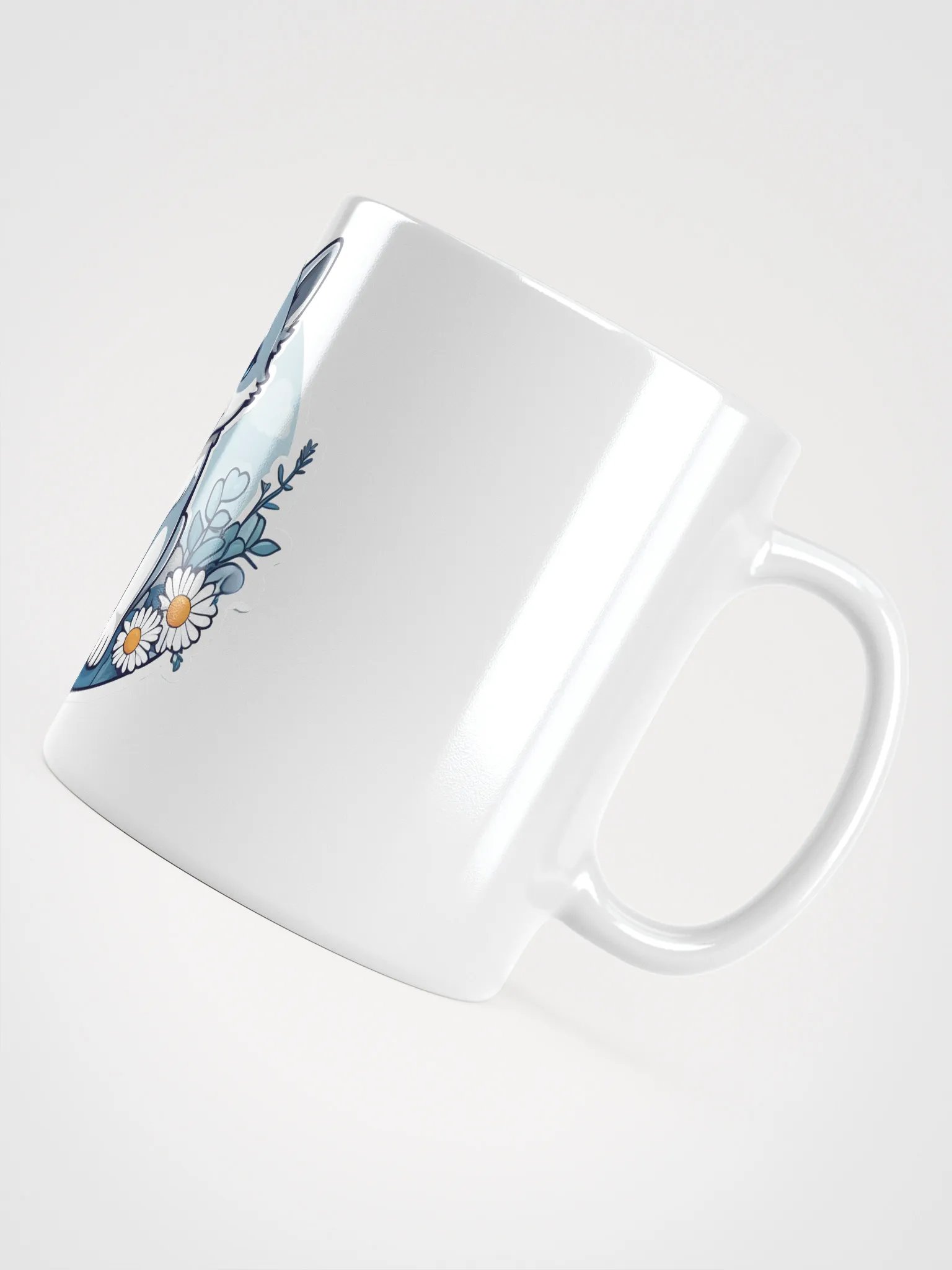 Blue Daisy White Glossy Mug product image (8)