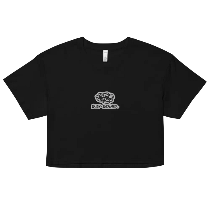 BUSY-BRAINED (bubble design) embroidered cotton crop top product image (1)