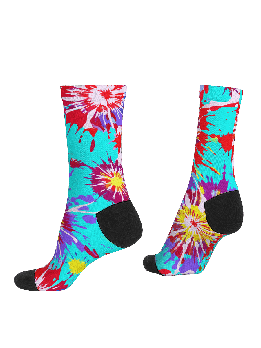 Eco-Friendly Tie-Dye Splatter Pattern Crew Socks product image (4)