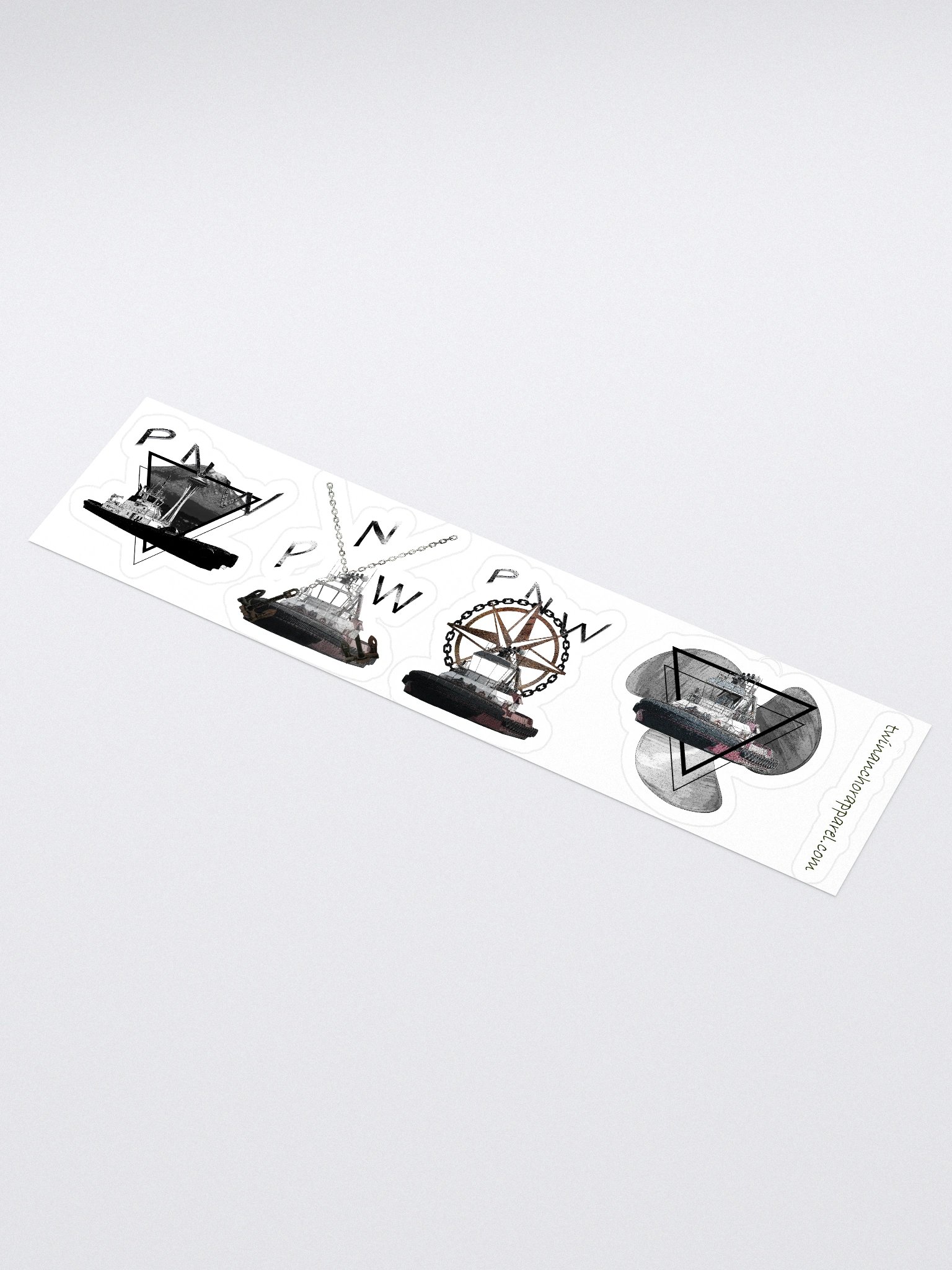 Mixed design Crowley Tug sticker sheet (sheet size 15" x 3.75") Cut Stickers product image (1)