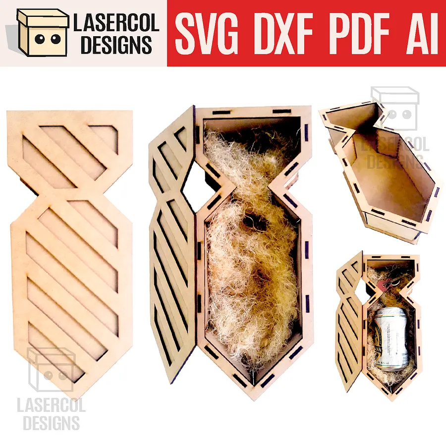 Tie Shaped Box - Laser Cut Files product image (1)