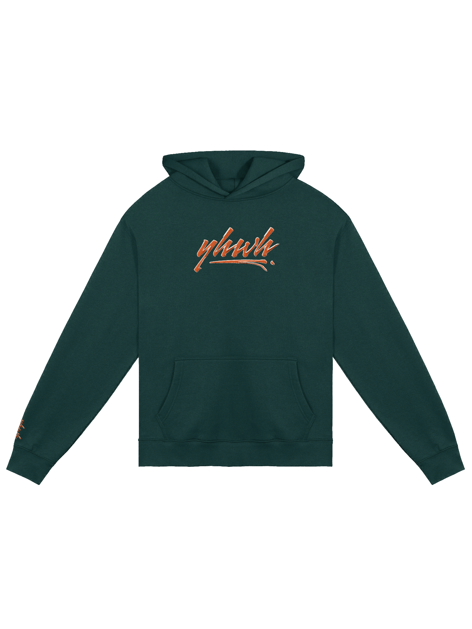 YHWH - PREMIUM OVERSIZED Embroidered Hoodie Orange on Green product image (1)