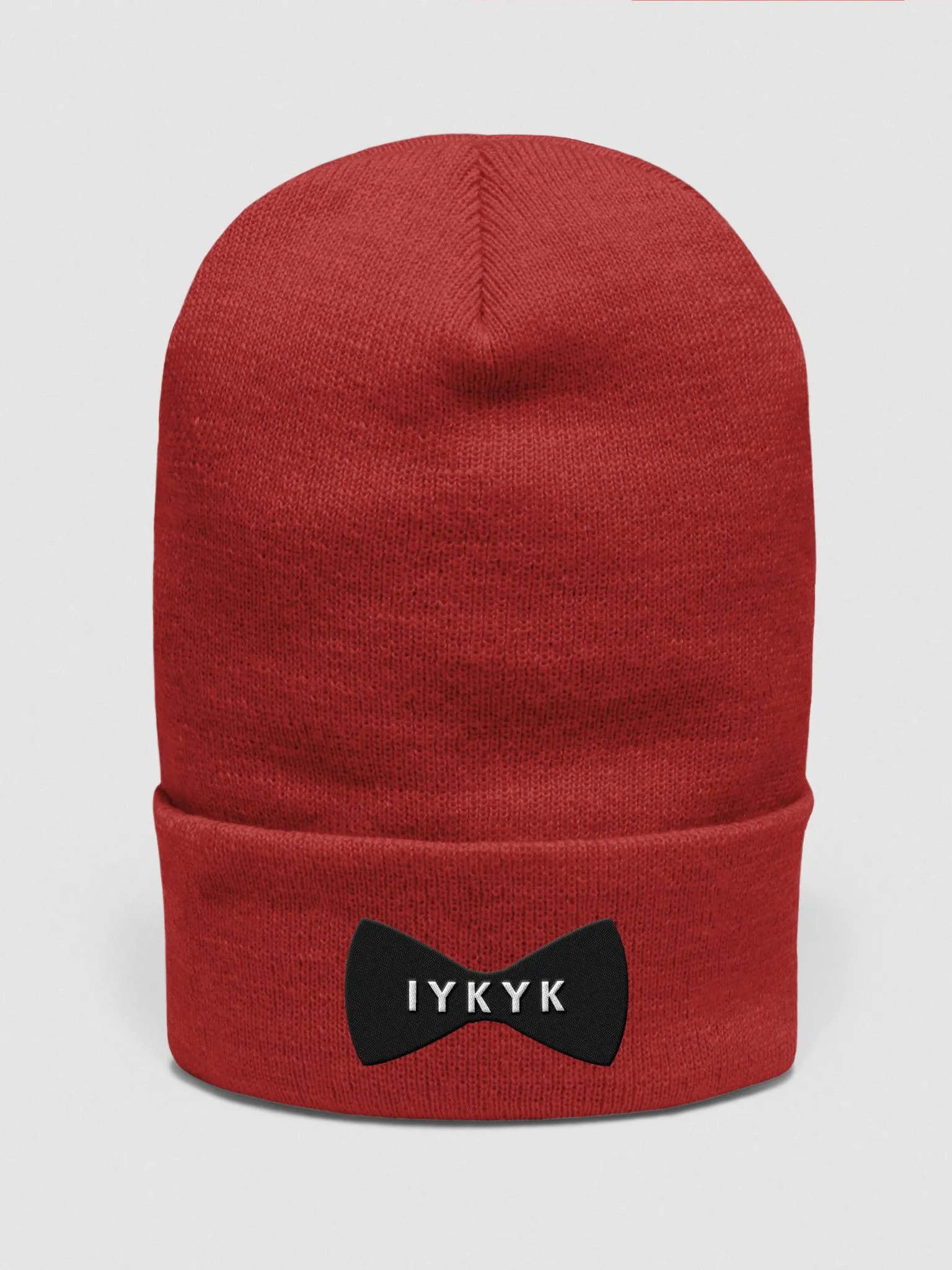 Embroidered IYKYK Bow Tie Cuffed Beanie product image (2)