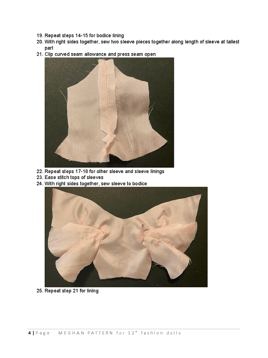 Meghan sewing pattern for 12" fashion dolls product image (3)