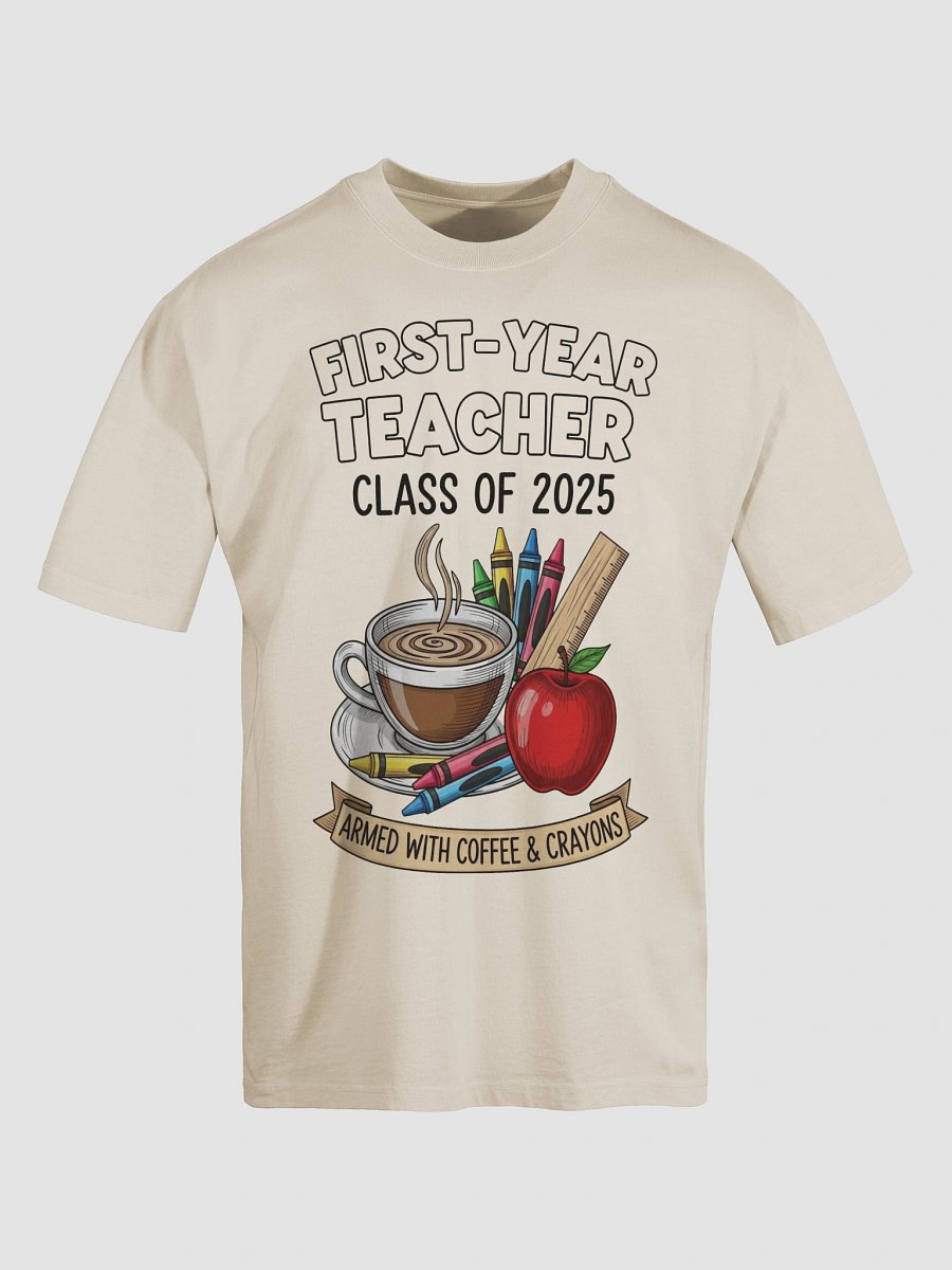 Armed with Coffee & Crayons First-Year Teacher T-Shirt product image (18)