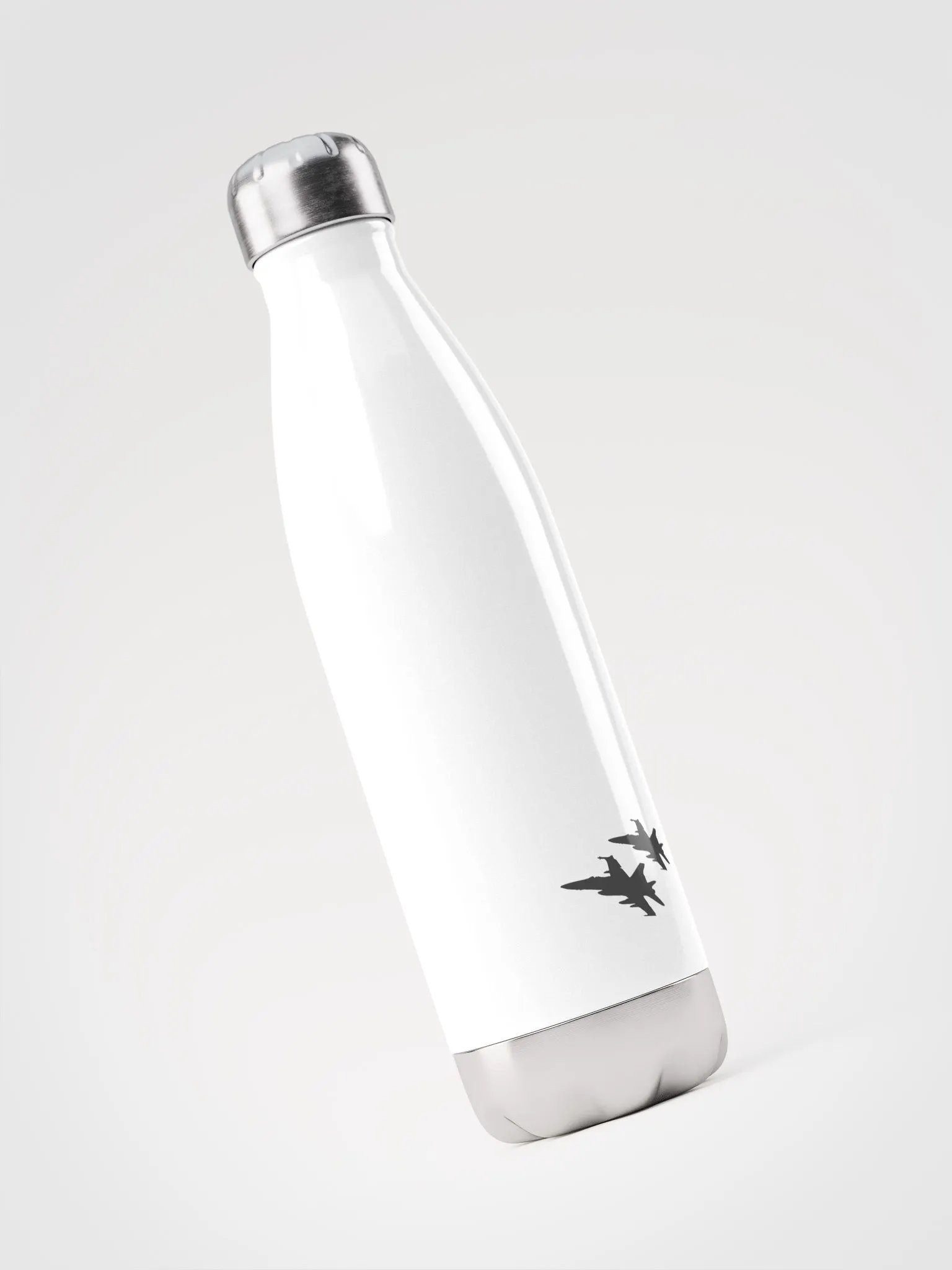 Twin Hornets Logo Water Bottle, White product image (3)