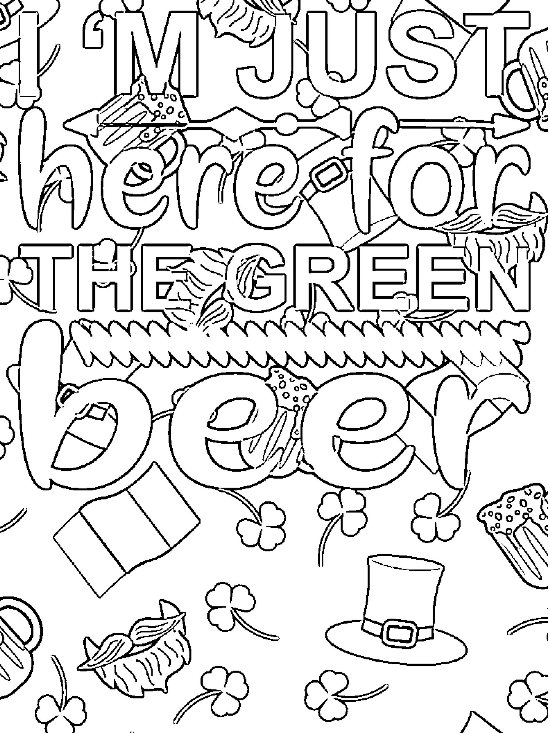 St. Patrick's Day Pattern and Quotes Coloring Book product image (3)