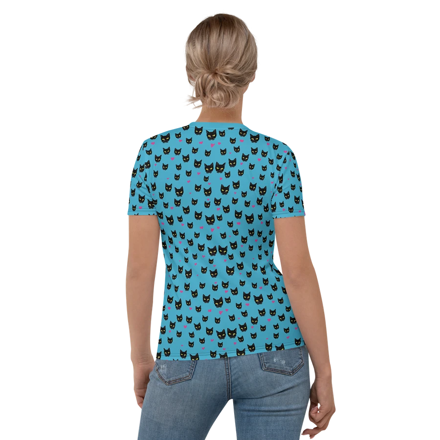 'Blue Kitty Dots' Women's Poly Tee product image (2)