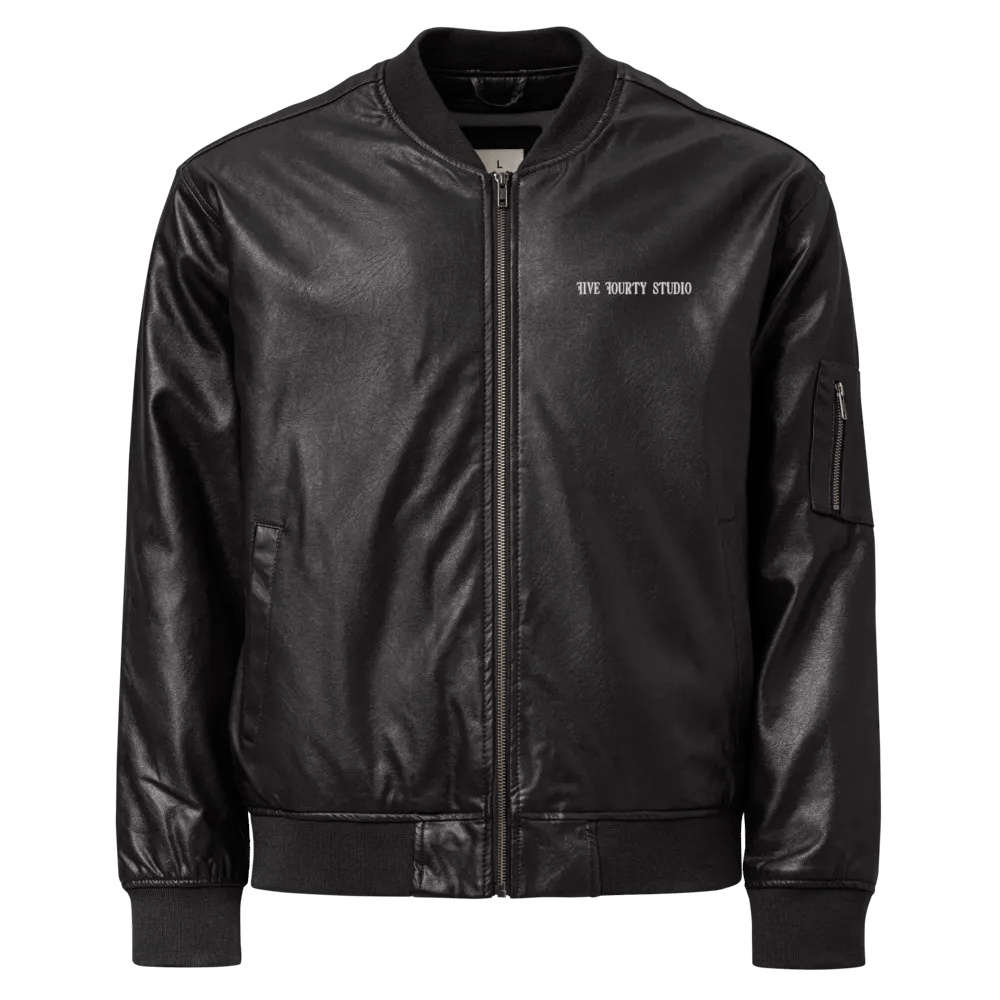 Five Faux Leather Bomber Jacket product image (1)