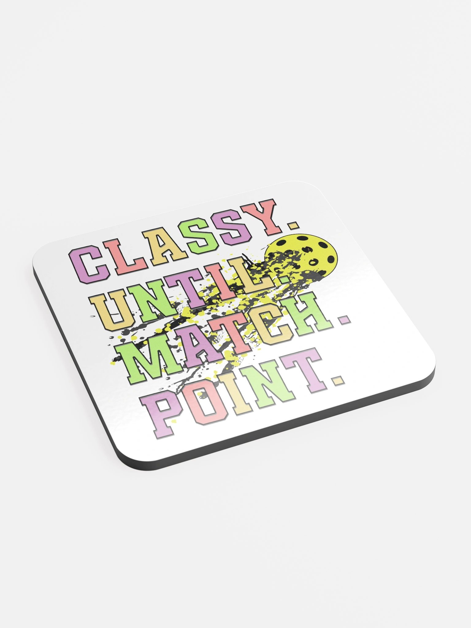 Classy Until Match Point Pickleball Splatter Smash Cork Coaster Set product image (3)