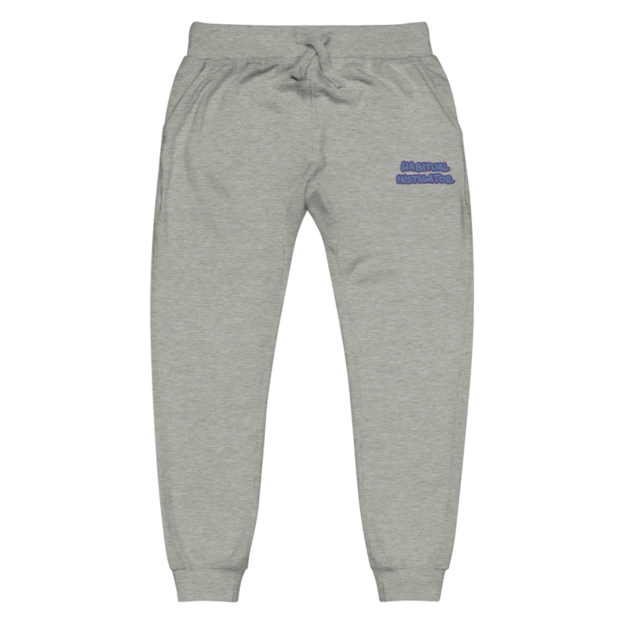HABITUAL INSTIGATOR (violet design) embroidered fleece joggers product image (2)
