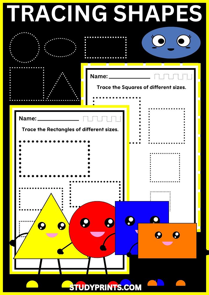 shapes worksheets FOR kindergarten PRINTABLE product image (1)