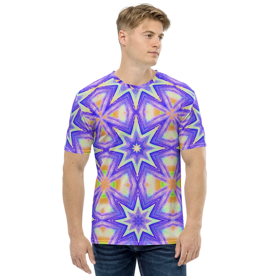 Abstract Star and Crosses Coloured Men's Crewneck T Shirt product image (1)