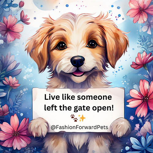 Live like someone left the gate open! #doglovers #dogloversclub #pawsitivevibes #pawsitive #smile #positivevibes #Positive #p...