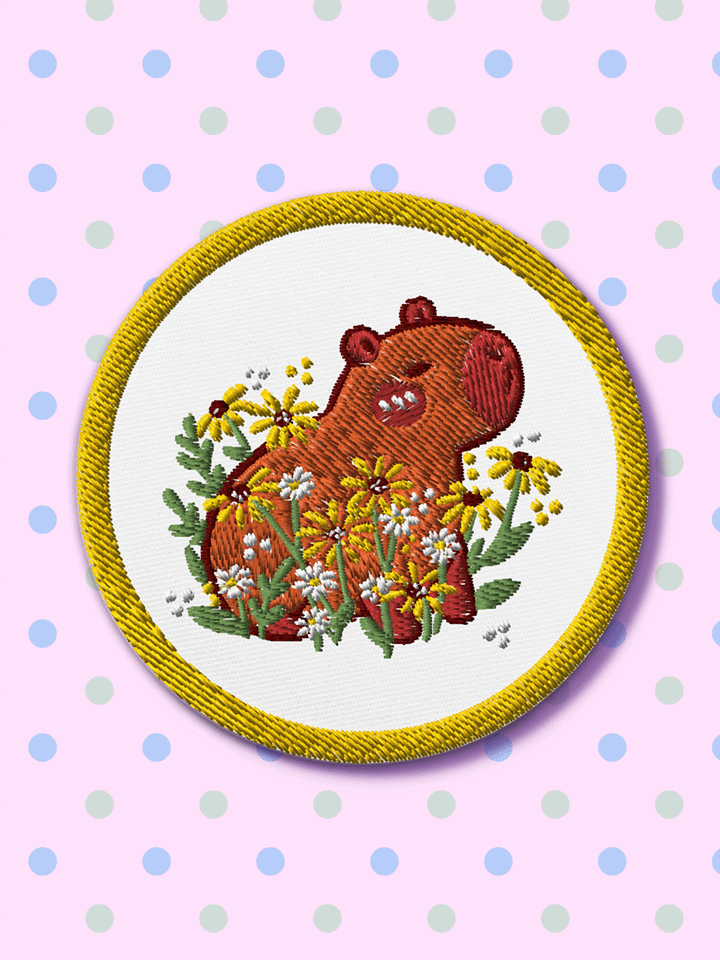 Peaceful Capybara Embroidered Patch product image (1)