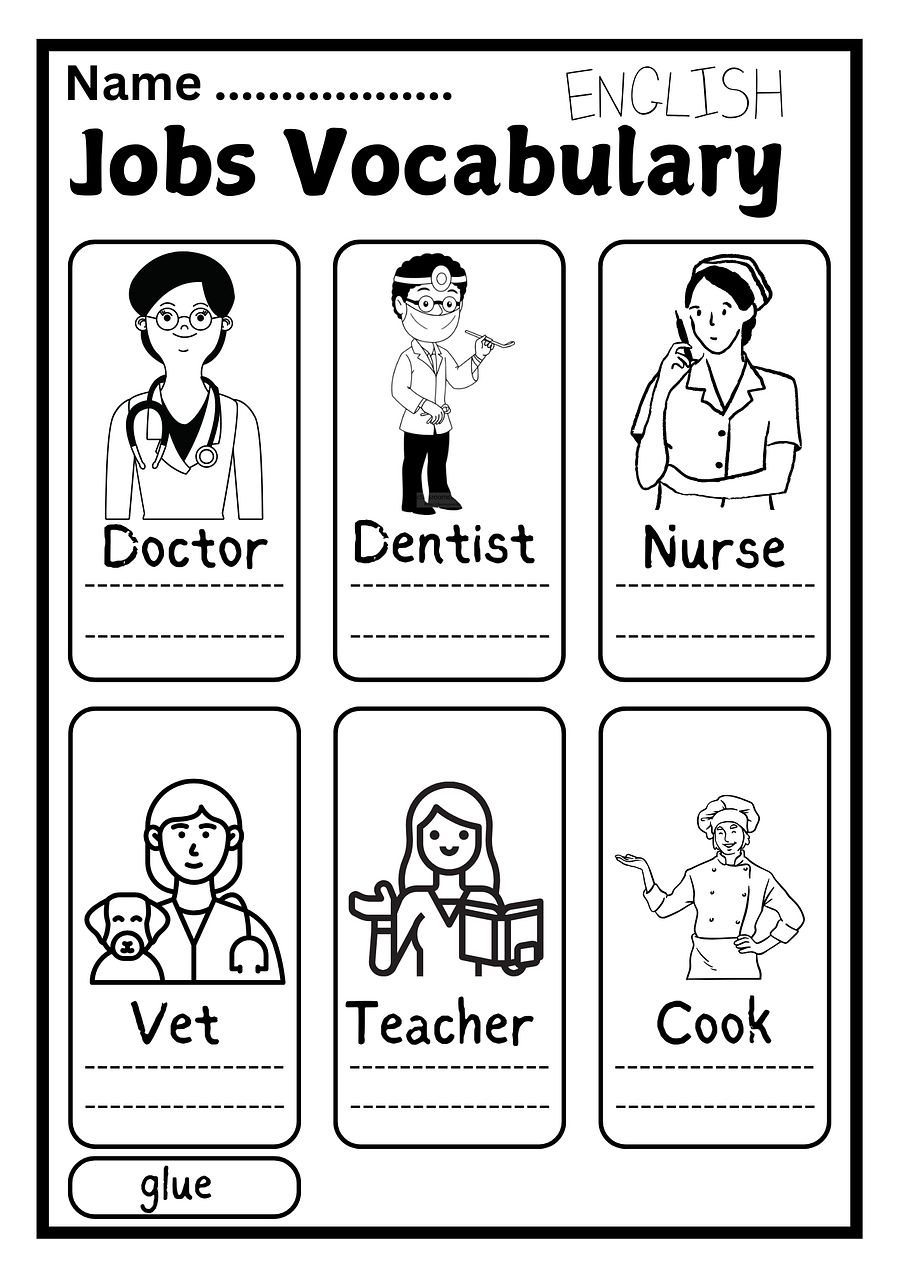 Jobs Vocabulary Worksheet – English Professions Activity product image (1)