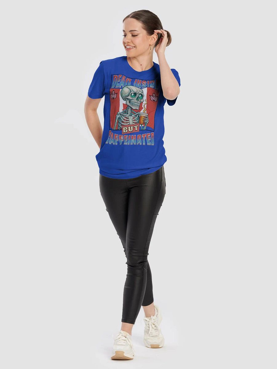 Dead Inside But Caffeinated Canada Skeleton T-Shirt product image (59)