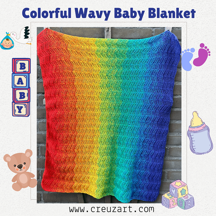 Colorful Wavy Baby Blanket product image (1)