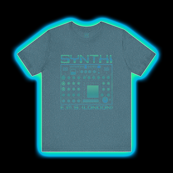 EMS Synthi T-Shirt - AKS VCS3 Electronic Music Studios London by Vintage Voltage (CYAN PRINT) product image (1)